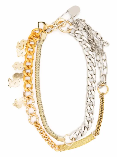 sacai dollar multi chain necklace Gold 210277S