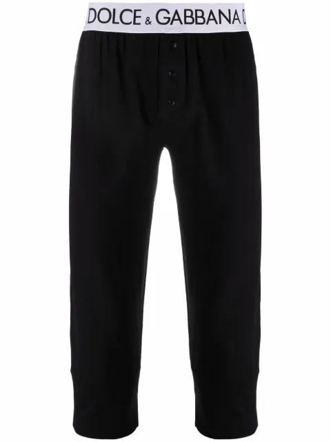 Dolce & Gabbana logo-waistband two-way leggings Black M4D26JOUAIG
