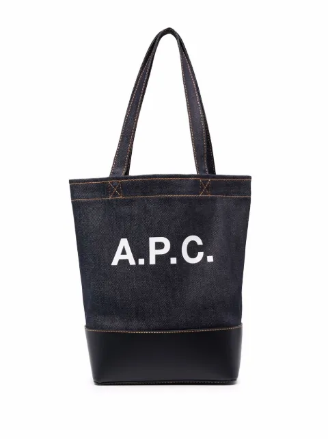 A.P.C. denim logo tote bag Blue CODDPM61568