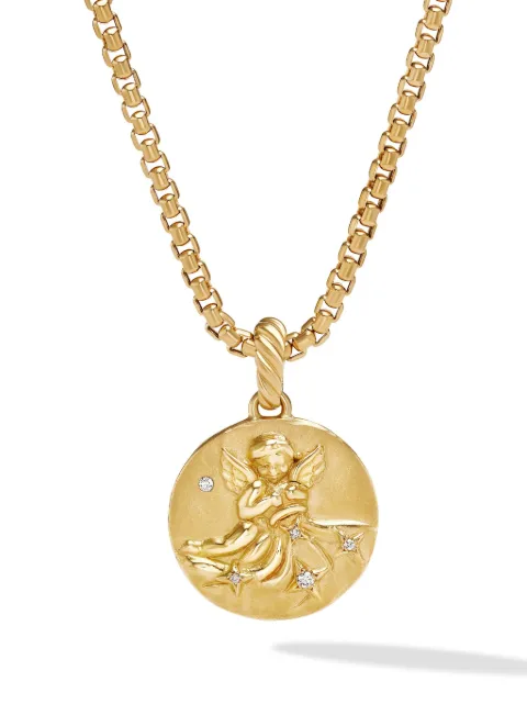 David Yurman 18kt yellow gold Aquarius diamond amulet pendant (28.7mm) Gold D14039D88ADI