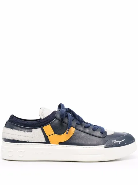Ferragamo logo-print lace-up sneakers Blue 747136