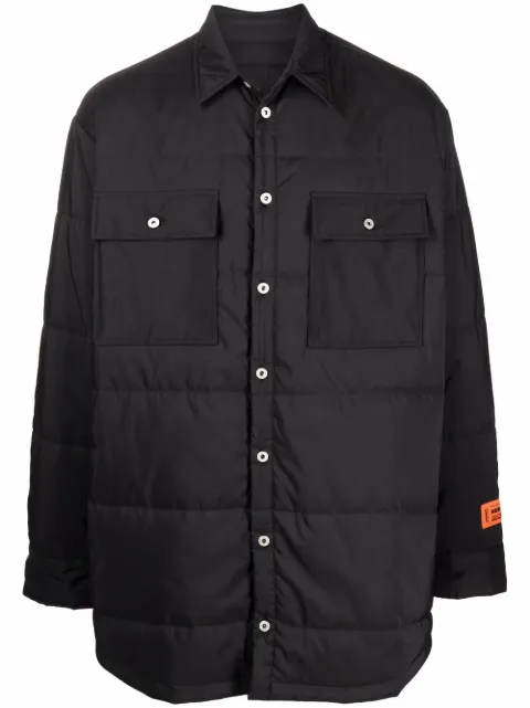 Heron Preston logo-patch padded jacket Black HMEA072F21FAB0011000