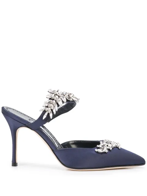 Manolo Blahnik Lurum 90mm mules Blue 9XX0362
