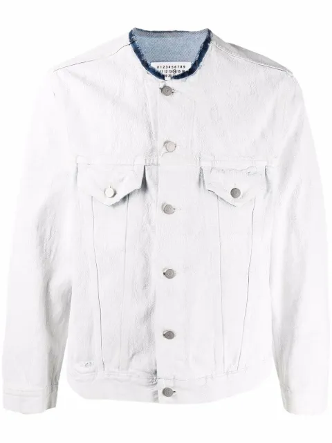 Maison Margiela raw-cut collar denim jacket White S50AM0528S30561