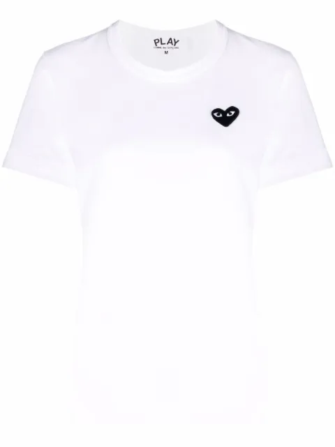 Comme Des Garçons Play heart-embroidered motif T-shirt White P1T063