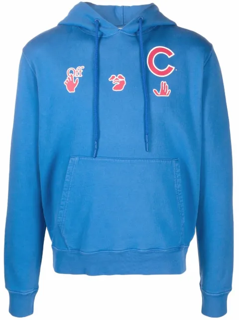 Off-White MLB Chicago Cubs hoodie Blue OMBB034G21FLE0054525