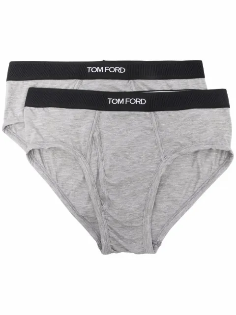 TOM FORD logo-waistband briefs (pack of 2) Grey T4XC11410