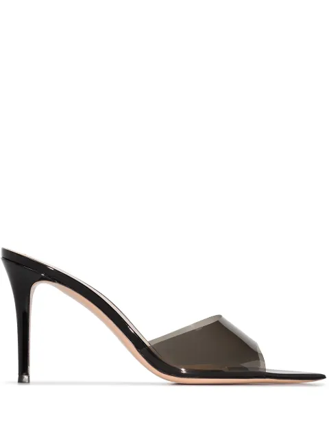 Gianvito Rossi Elle 85mm transparent-strap mules White G1105085RICGSVFUNE