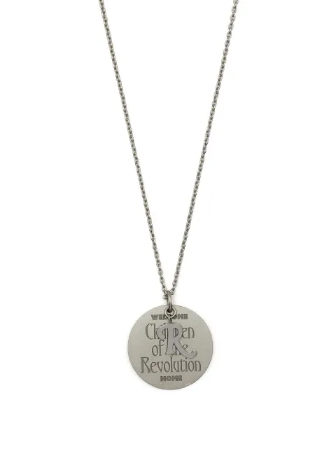 Raf Simons engraved-pendant necklace Silver 211993A65001