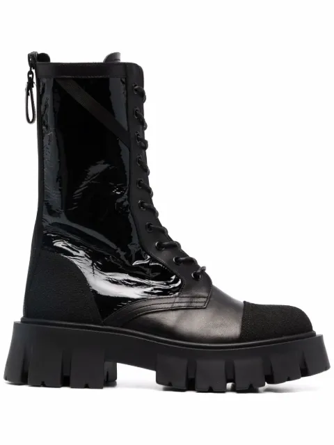 Premiata lace-up leather boots Black M6118BLACK