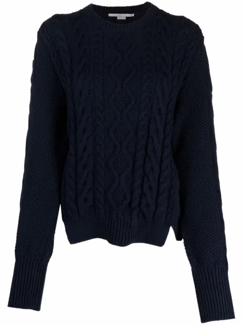Stella McCartney long-sleeve cable-knit jumper Blue 603627S2258