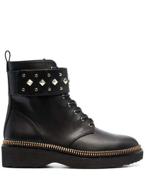 Michael Michael Kors Haskell spike-strap leather boots Black 40T1HSFE5L