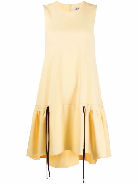 Victoria Victoria Beckham ruffle-hem poplin dress Yellow 2321WDR002697A