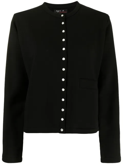 agnès b. snap-fastening knitted cardigan Black EAJ3M001
