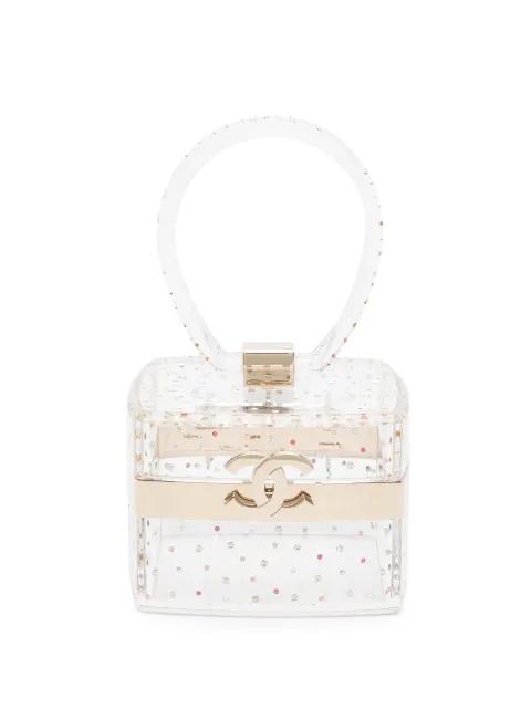 CHANEL Pre-Owned 2004 CC rhinestone-embellished vanity mini bag White 04A