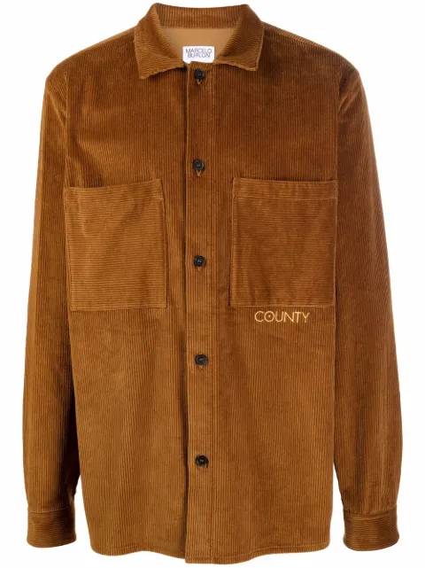 COUNTY OF MILAN corduroy long-sleeve shirt Brown CMEA165F21FAB0016060