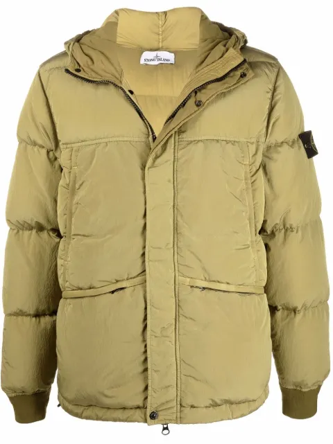 Stone Island Nylon Metal Down-TC logo-patch padded jacket Green 751544508