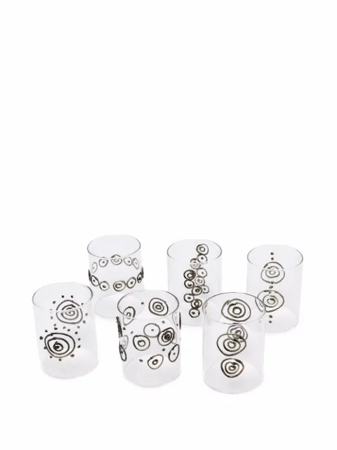 10 CORSO COMO graphic-print set of glasses White 9911462D