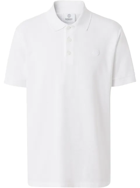 Burberry monogram-embroidered polo shirt White 8043123