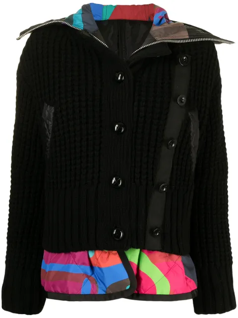 sacai x KAWS deconstructed layered blouson Black 2105687