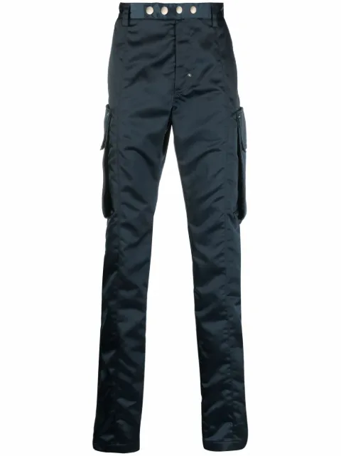 1017 ALYX 9SM high-shine slim-cut trousers Blue AAMPA0221FA04