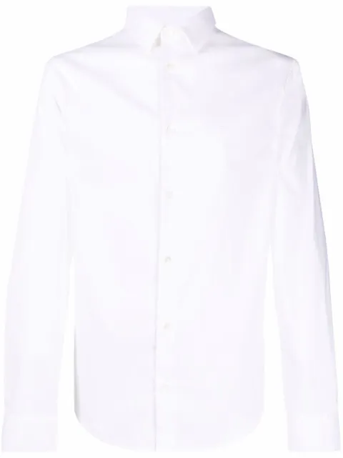 Emporio Armani logo-patch longsleeved shirt White 8N1C091NI9Z