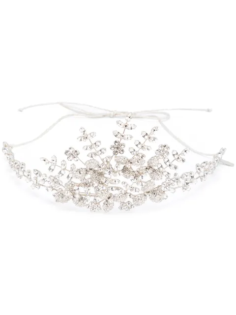 Jennifer Behr Zonya crystal-embellished tiara Silver 50ND4