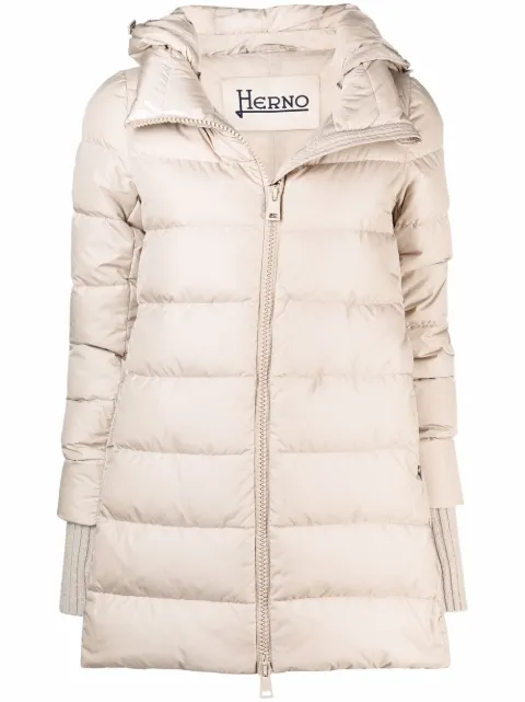 Herno zip-up hooded padded coat Neutrals PI0660D12004