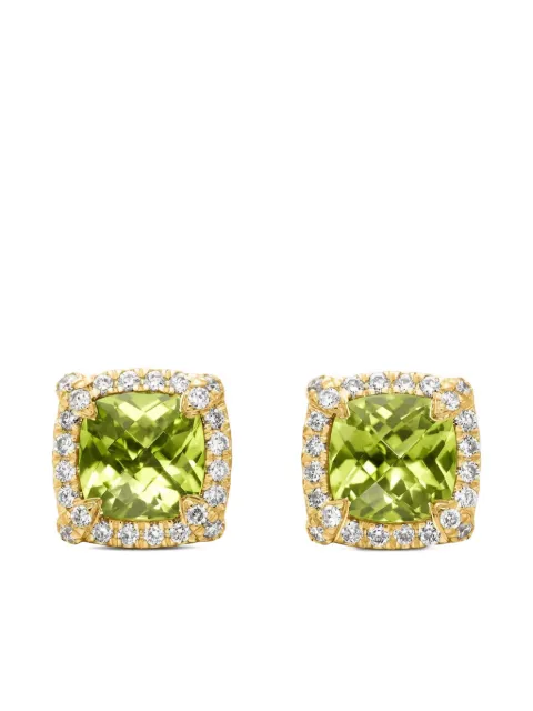 David Yurman 18kt yellow gold petit Chateleine peridot and diamond stud earrings (5mm) Gold E14986D88APRDI