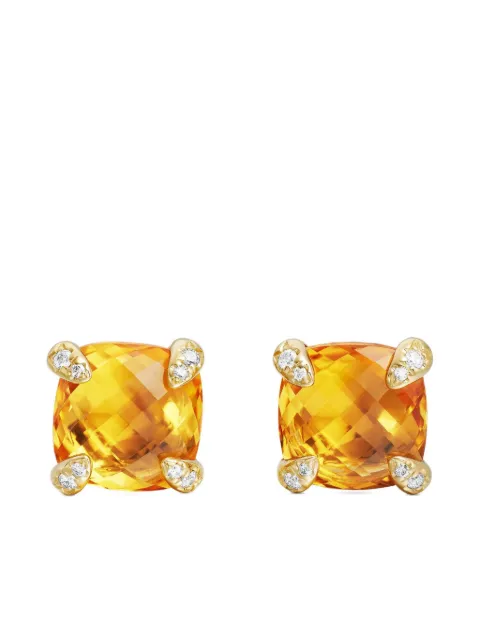 David Yurman 18kt yellow gold Chatelaine diamond citrine stud earrings (8mm) Gold E12792D88ACIDI