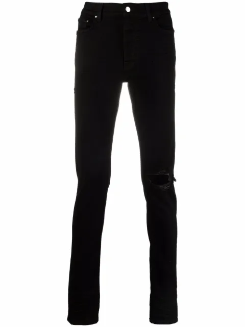 AMIRI distressed-finish slim-cut jeans Black MD004