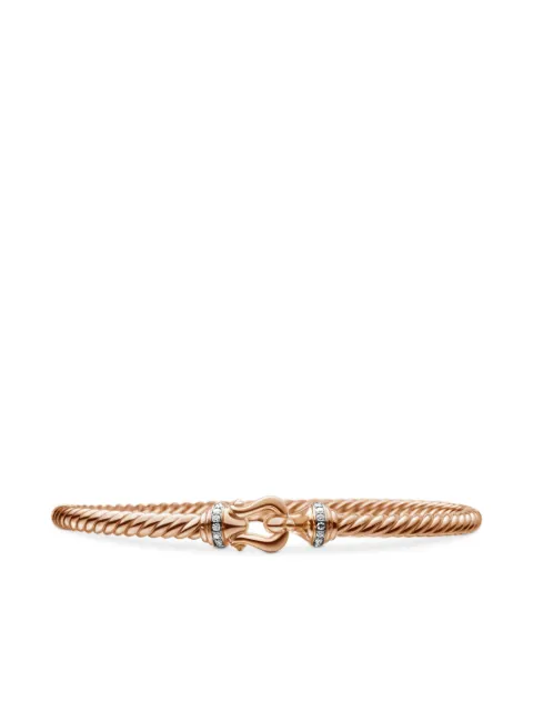 David Yurman 18kt rose gold Buckle Cablespira diamond bracelet (3.5mm) Pink B14626D8RADI