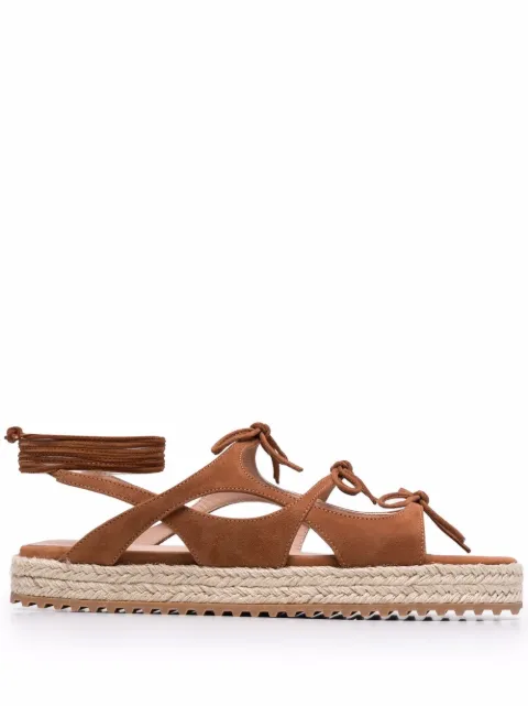 Scarosso x Paula Cademartori West sandals Brown SWEETLACESANDBROSUED