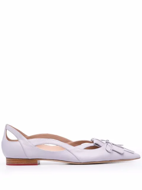 Scarosso Paul fringed leather pumps Purple SPICYBALLGRYCALF