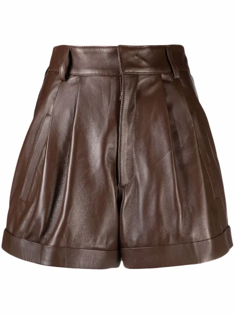 Manokhi Jett leather shorts Brown AW21A997MANO203JETTBROWN