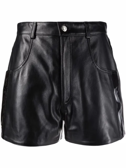 Manokhi high-waisted leather shorts Black AW21A165MANO235TAYLORBLACK
