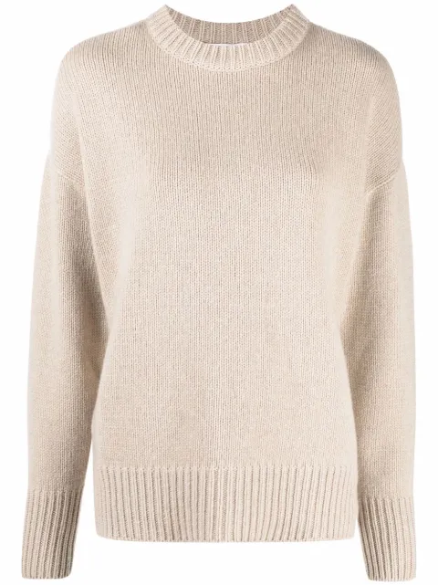 Liska ribbed-trim cashmere jumper Neutrals ECD149
