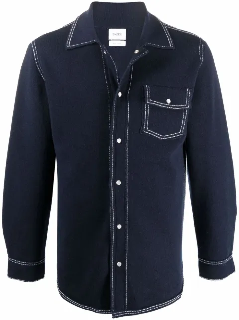 Barrie flap-pocket cashmere overshirt Blue C85223