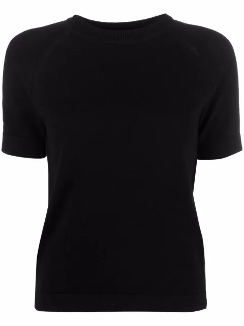 Barrie short-sleeve cashmere top Black C166306