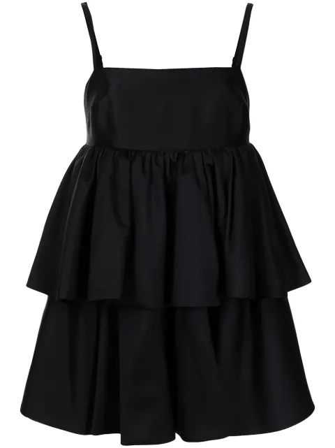 Macgraw Conversation tiered mini dress Black P023B