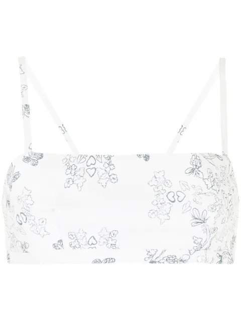 Macgraw Abbey printed crop top White P003