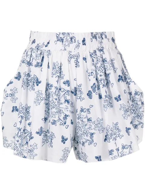 Macgraw Story porcelain print shorts White P012B