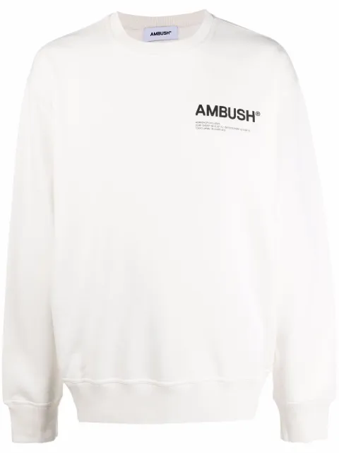 AMBUSH Fleece Workshop logo-print sweatshirt White BMBA021F21FLE001