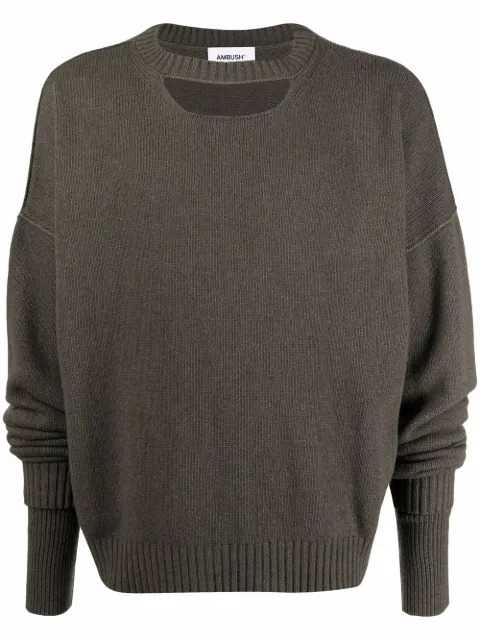 AMBUSH cut-out knitted jumper Green BMHE013F21KNI0015656