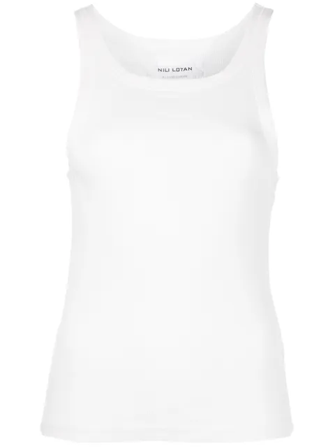 Nili Lotan ribbed cotton vest top White 11330K65
