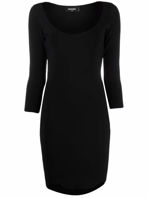 DSQUARED2 three quarter-sleeved fitted dress Black S75CV0446S17803