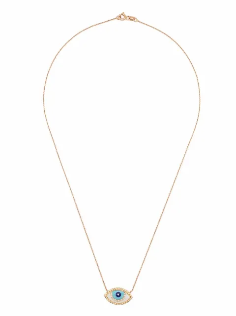 Monan 18kt yellow gold enamel necklace Pink MN062