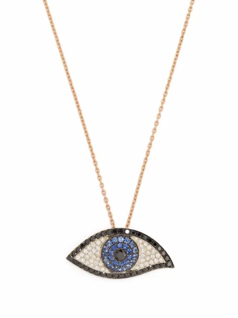 Monan 18kt rose gold sapphire and diamond necklace Pink MN072