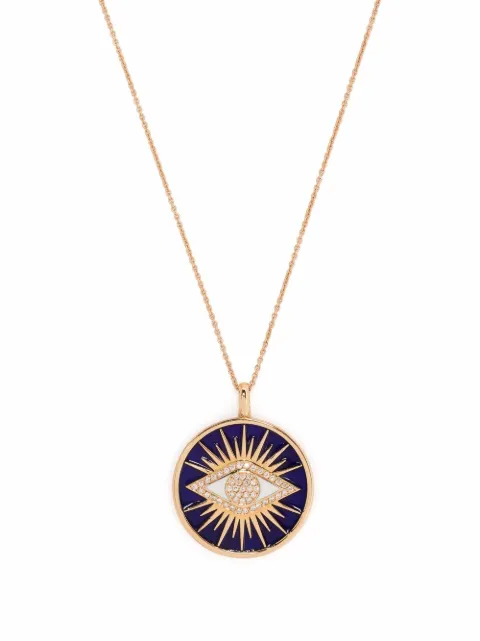 Monan 18kt rose gold enamel and diamond necklace Pink MN066