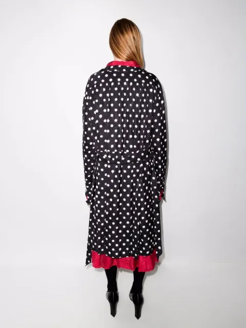 Balenciaga reversible belted polka dot dress Black 680832TLL30